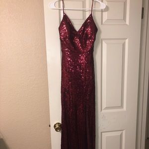 Long Red Sparkly Dress